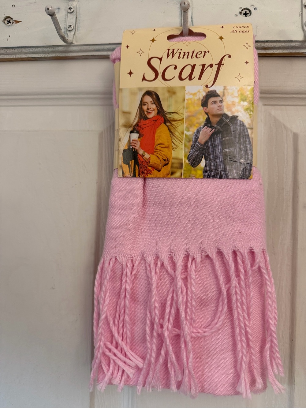 Winter Scarf - Pink Soft Fringe Scarf